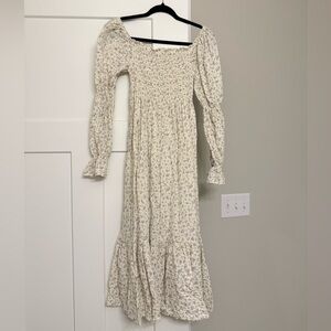Floral Cream Long Sleeve Dress